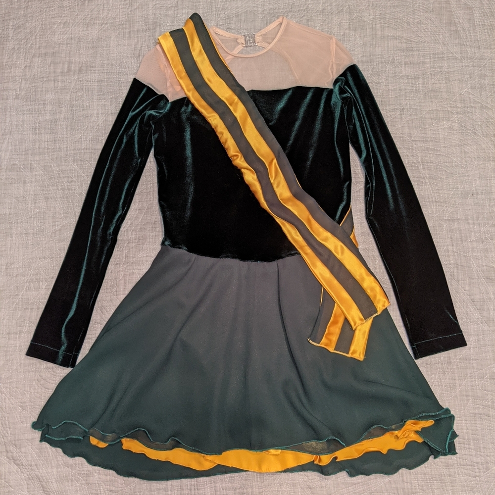Green and Gold Figure Skating Dress